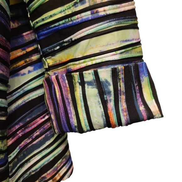 Joseph Ribkoff Multicolored Rainbow Striped Textured Blazer Size 18 - Picture 7 of 7